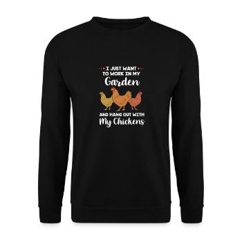 Chicken Poultry - Unisex Sweatshirt - black - Front - Alina (178cm) & Michal (187cm)