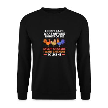 Chicken Poultry - Unisex Sweatshirt - black - Front - Alina (178cm) & Michal (187cm)