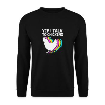 Chicken Poultry - Unisex Sweatshirt - black - Front - Alina (178cm) & Michal (187cm)