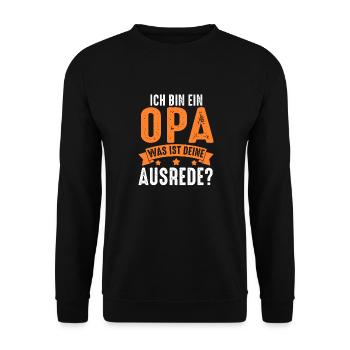 Großvater Uropa Urgroßvater Opa - Unisex Pullover - Schwarz - Vorne - Alina (178cm) & Michal (187cm)