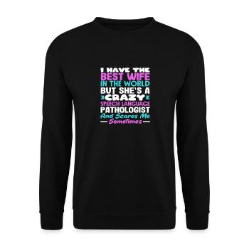 Meilleure femme mais orthophoniste folle - Sweat-shirt Unisexe - noir - Devant - Alina (178cm) & Michal (187cm)