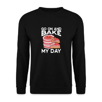 Bäcker Patissier Bake My Day Backen - Unisex Pullover - Schwarz - Vorne - Alina (178cm) & Michal (187cm)
