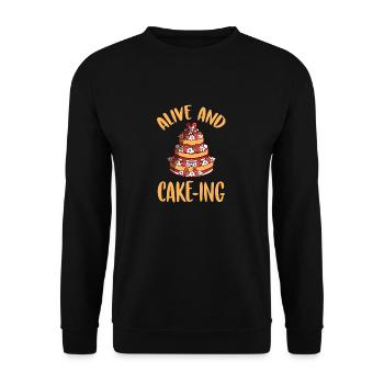 Alive And Cake-ing Patissier Baking - Unisex Sweatshirt - black - Front - Alina (178cm) & Michal (187cm)