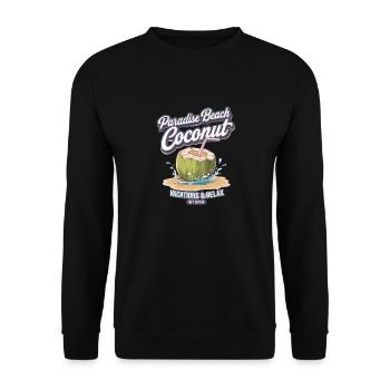 Paradise Beach Coconut Urlaub und Entspannung - Unisex Pullover - Schwarz - Vorne - Alina (178cm) & Michal (187cm)