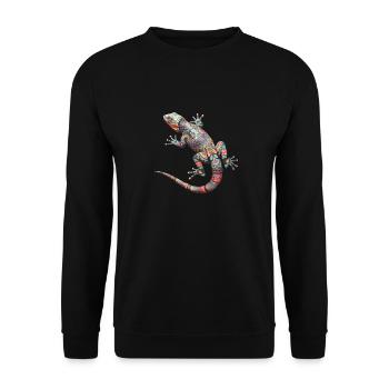Niedliche Eidechse Terraristik für - Unisex Pullover - Schwarz - Vorne - Alina (178cm) & Michal (187cm)