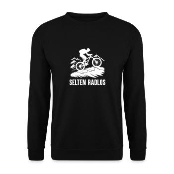 Fahrrad Mountainbike E-Bike Rennrad Fahrradfahrer - Unisex Pullover - Schwarz - Vorne - Alina (178cm) & Michal (187cm)