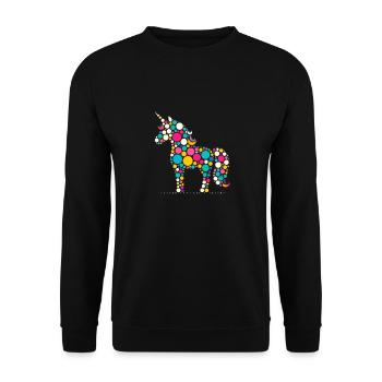 Colorful Unicorn Fun Children School Spotty - Unisex Sweatshirt - black - Front - Alina (178cm) & Michal (187cm)
