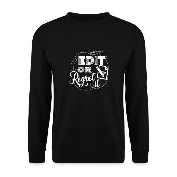 English Teacher Edit Or Regret It - Unisex Sweatshirt - black - Front - Alina (178cm) & Michal (187cm)