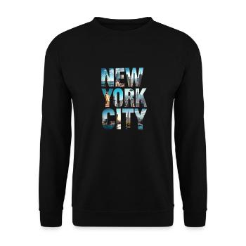 New York City Skyline - Unisex Pullover - Schwarz - Vorne - Alina (178cm) & Michal (187cm)