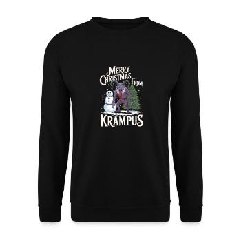 Krampus Knecht Ruprecht Perchten Nikolaus - Unisex Pullover - Schwarz - Vorne - Alina (178cm) & Michal (187cm)