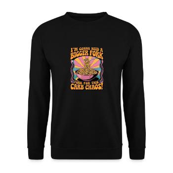 I'm Gonna Need A Bigger Fork - Unisex Pullover - Schwarz - Vorne - Alina (178cm) & Michal (187cm)