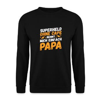 Vater Papa - Unisex Pullover - Schwarz - Vorne - Alina (178cm) & Michal (187cm)