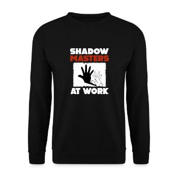 Maîtres de l’ombre au travail Marionnettes d’ombres - Sweat-shirt Unisexe - noir - Devant - Alina (178cm) & Michal (187cm)