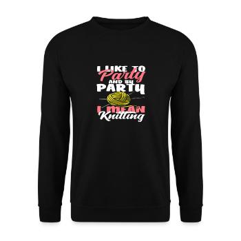 J’aime faire la fête et tricoter - Sweat-shirt Unisexe - noir - Devant - Alina (178cm) & Michal (187cm)