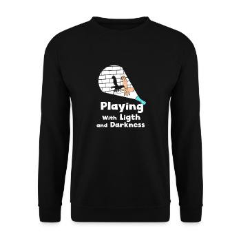 Shadow Puppetry Theater Show Art - Unisex Sweatshirt - black - Front - Alina (178cm) & Michal (187cm)
