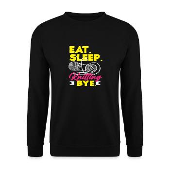 Tricoter Manger Dormir Tricoter Au revoir - Sweat-shirt Unisexe - noir - Devant - Alina (178cm) & Michal (187cm)