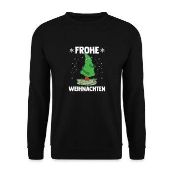 Merry Christmas Tree - Unisex Sweatshirt - black - Front - Alina (178cm) & Michal (187cm)