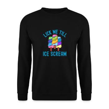 , bis ich frostige Sahne schreie - Unisex Pullover - Schwarz - Vorne - Alina (178cm) & Michal (187cm)