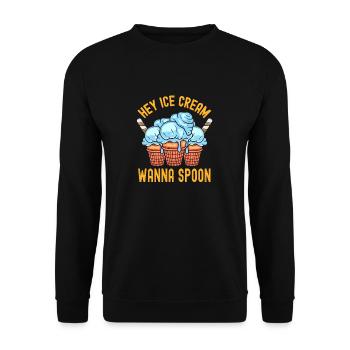 Hey Sweet Cream Wanna Spoon Frosty - Unisex Pullover - Schwarz - Vorne - Alina (178cm) & Michal (187cm)
