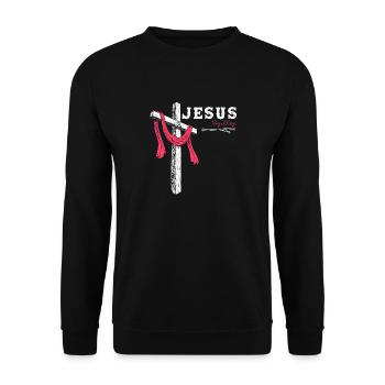 Jesus - King of Kings, 1 Cross 3 Nails 4 Given - Unisex Sweatshirt - black - Front - Alina (178cm) & Michal (187cm)
