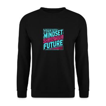 Motivation, Mindset Shapes Your Future, Success - Unisex Pullover - Schwarz - Vorne - Alina (178cm) & Michal (187cm)