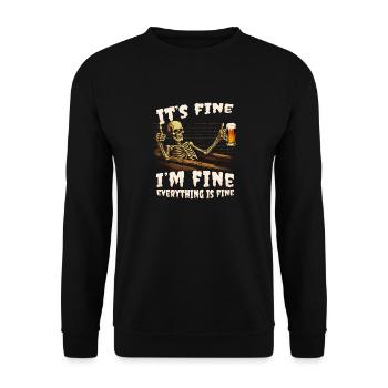 It's Fine I'm Fine Everything Is Fine - Funny - Unisex Sweatshirt - black - Front - Alina (178cm) & Michal (187cm)