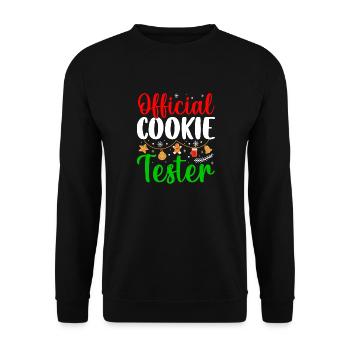 Official Cookie Tester Sweets Christmas - Unisex Sweatshirt - black - Front - Alina (178cm) & Michal (187cm)