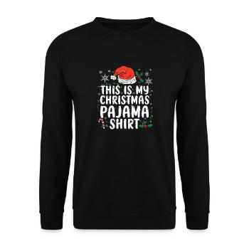 This Is My Christmas Pajama Shirt Santa Nap Sleep - Unisex Sweatshirt - black - Front - Alina (178cm) & Michal (187cm)