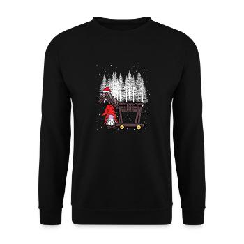 Weihnachtsgeschenk Nikolaus Pferd witzig lustig - Unisex Pullover - Schwarz - Vorne - Alina (178cm) & Michal (187cm)