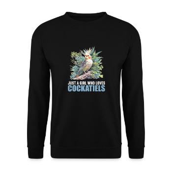 Cockatiel Nymphensittiche Nymphensittich - Unisex Pullover - Schwarz - Vorne - Alina (178cm) & Michal (187cm)