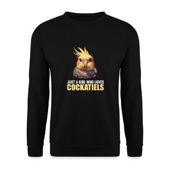 Cockatiel Nymphensittiche Nymphensittich - Sweat-shirt Unisexe - noir - Devant - Alina (178cm) & Michal (187cm)