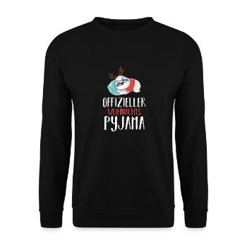 Chemise de nuit officielle de Noël Renne paresseux - Sweat-shirt Unisexe - noir - Devant - Alina (178cm) & Michal (187cm)