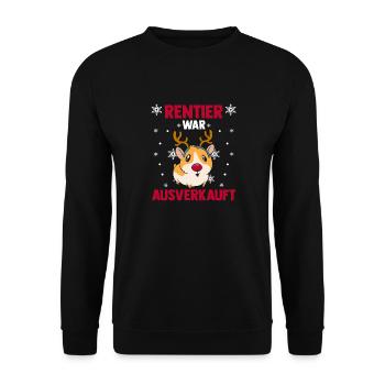 Le renne hamster a été vendu Noël - Sweat-shirt Unisexe - noir - Devant - Alina (178cm) & Michal (187cm)