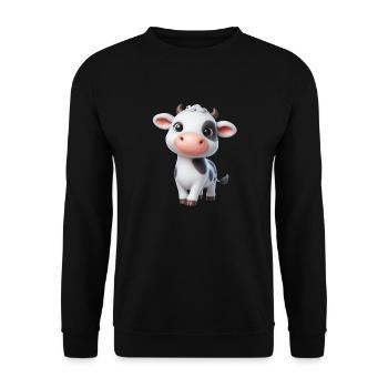 Kuh 1 - Unisex Pullover - Schwarz - Vorne - Alina (178cm) & Michal (187cm)
