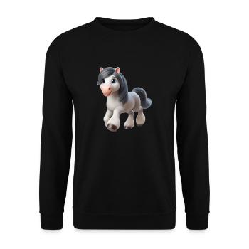 Pferd 2 - Unisex Pullover - Schwarz - Vorne - Alina (178cm) & Michal (187cm)