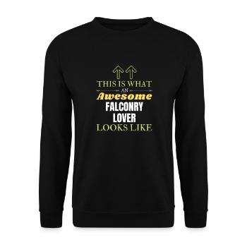 This is what an awesome Falconry lover looks like - Unisex Sweatshirt - black - Front - Alina (178cm) & Michal (187cm)