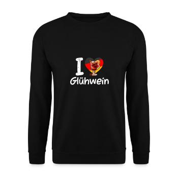 Glühwein Liebhaber ICH LIEBE GLÜHWEIN Lustiges - Unisex Pullover - Schwarz - Vorne - Alina (178cm) & Michal (187cm)