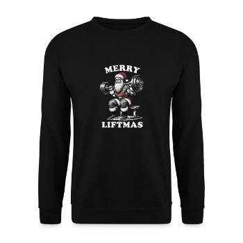 Merry Liftmas Gym Père Noël - Sweat-shirt Unisexe - noir - Devant - Alina (178cm) & Michal (187cm)