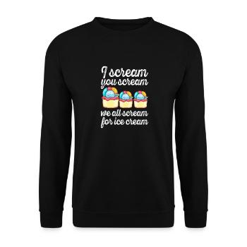 We Scream For Gelato Cream Sherbet - Unisex Sweatshirt - black - Front - Alina (178cm) & Michal (187cm)