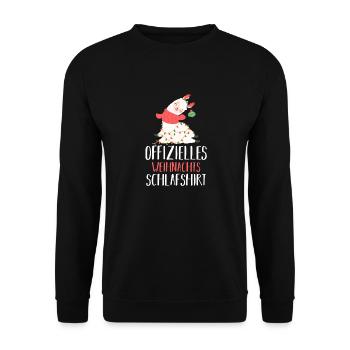 Chemise de nuit officielle de Noël pour lama - Sweat-shirt Unisexe - noir - Devant - Alina (178cm) & Michal (187cm)