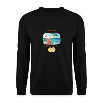 Casting Hope Reeling in Awareness - Unisex Sweatshirt - black - Front - Alina (178cm) & Michal (187cm)