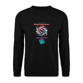 Lancez votre ligne, partagez l’amour, la sensibilisation à l’autisme - Sweat-shirt Unisexe - noir - Devant - Alina (178cm) & Michal (187cm)