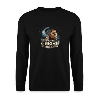 Philippians 4:13 I Can Do All Things - Strength - Unisex Sweatshirt - black - Front - Alina (178cm) & Michal (187cm)