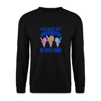 Sundae Gelato Cream In Each Hand Cream - Unisex Sweatshirt - black - Front - Alina (178cm) & Michal (187cm)