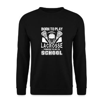 Lacrosse Born To Play Lacrosse - Unisex Sweatshirt - black - Front - Alina (178cm) & Michal (187cm)