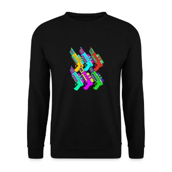 Wasserpistole - Unisex Pullover - Schwarz - Vorne - Alina (178cm) & Michal (187cm)