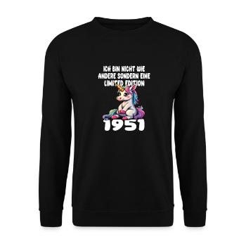 Edition Limitée 1951 Anniversaire Né 1951 - Sweat-shirt Unisexe - noir - Devant - Alina (178cm) & Michal (187cm)