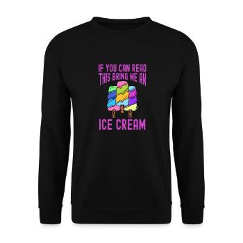 Sherbet This Bring Me An Gelato Cream - Unisex Sweatshirt - black - Front - Alina (178cm) & Michal (187cm)