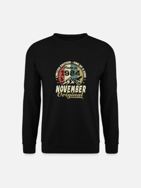 November 1984, November 1984 Geburtstagsgeschenk - Unisex Pullover - Schwarz