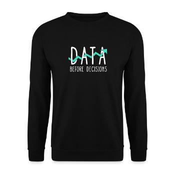 Daten oder es ist nicht passiert für Studenten - Unisex Pullover - Schwarz - Vorne - Alina (178cm) & Michal (187cm)
